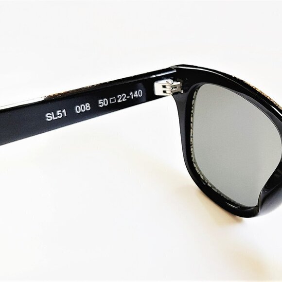 NWT Stunning Saint Laurent Gold Glitter 50mm Square Sunglasses - Picture 8 of 12